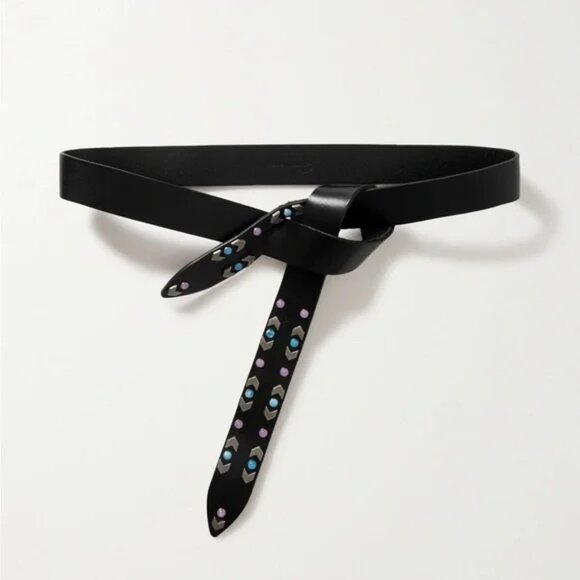 Isabel Marant Lecce Studded Belt Large Authentic Knot Black main image 6